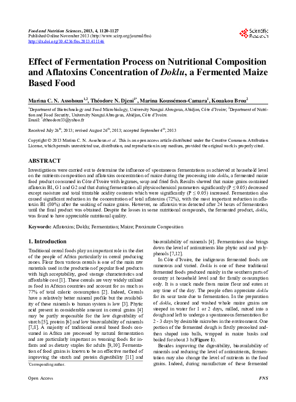 (PDF) Effect of Fermentation Process on Nutritional Composition and ...
