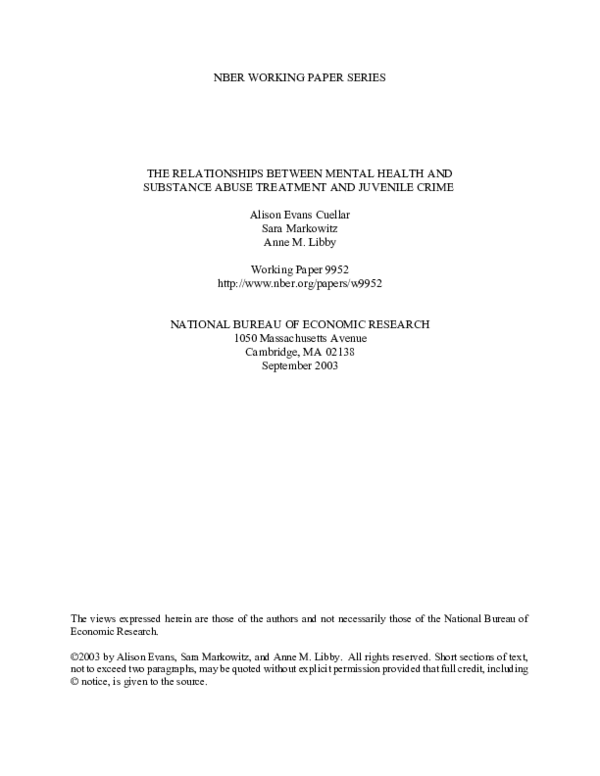 (PDF) The Relationships between Mental Health and Substance Abuse ...
