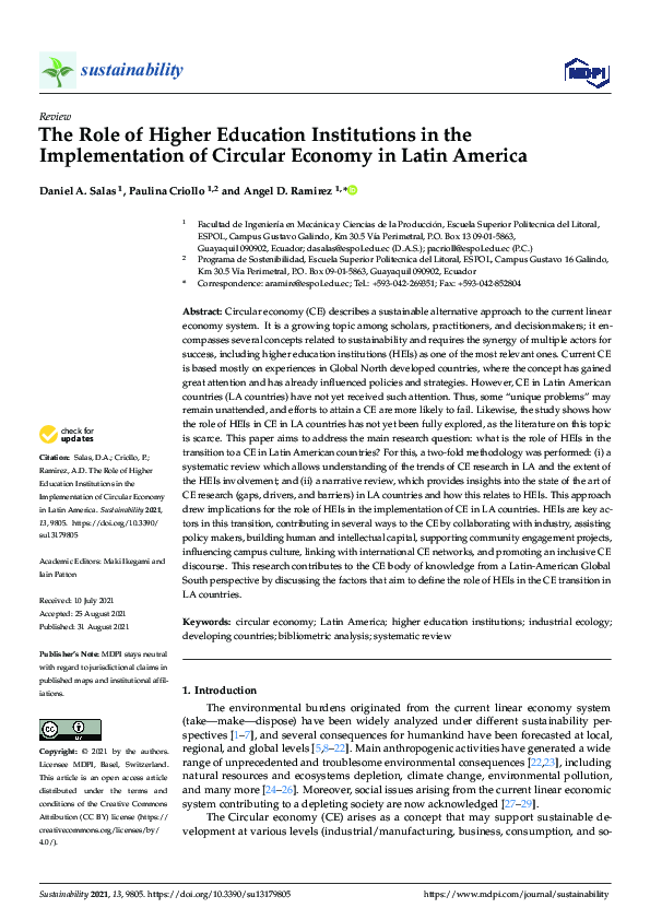 (PDF) The Role of Higher Education Institutions in the Implementation ...