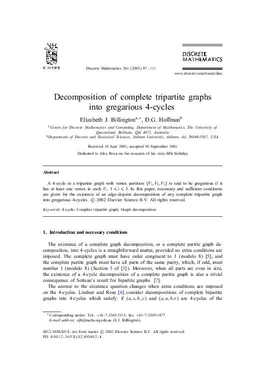 (PDF) of complete tripartite graphs into gregarious 4