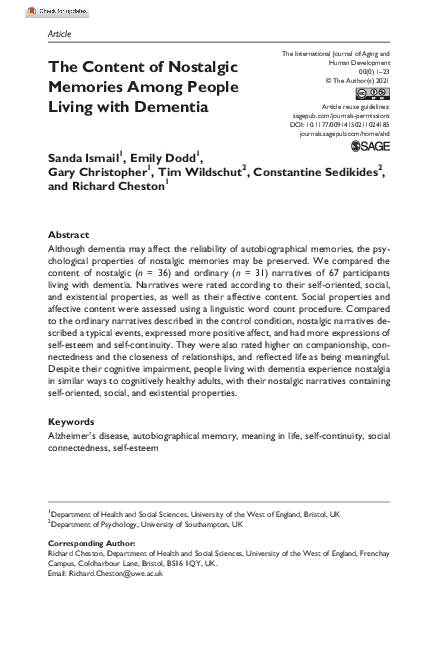 Nostalgic memories essay picture