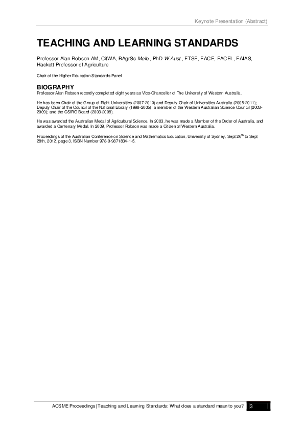 (PDF) Teaching and learning standards