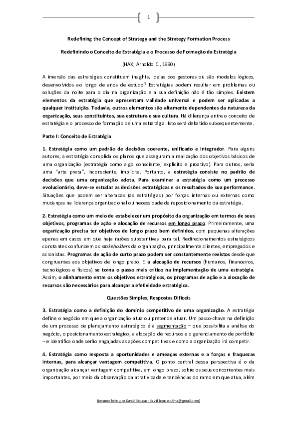 (PDF) Redefining the concept of strategy and the strategy formation process