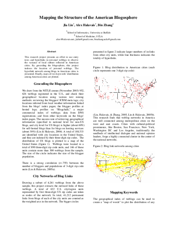 (PDF) Mapping the Structure of the American Blogosphere