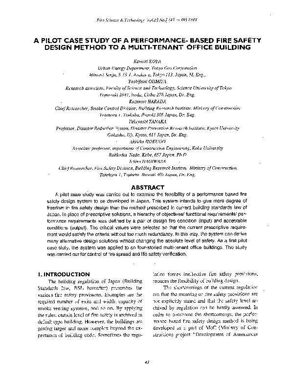 (PDF) A Pilot Case Study of a Performance-Based Fire Safety Design ...