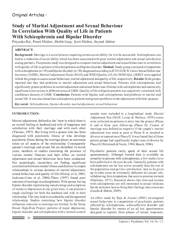 (PDF) Study of Marital Adjustment and Sexual Behaviour In Correlation ...