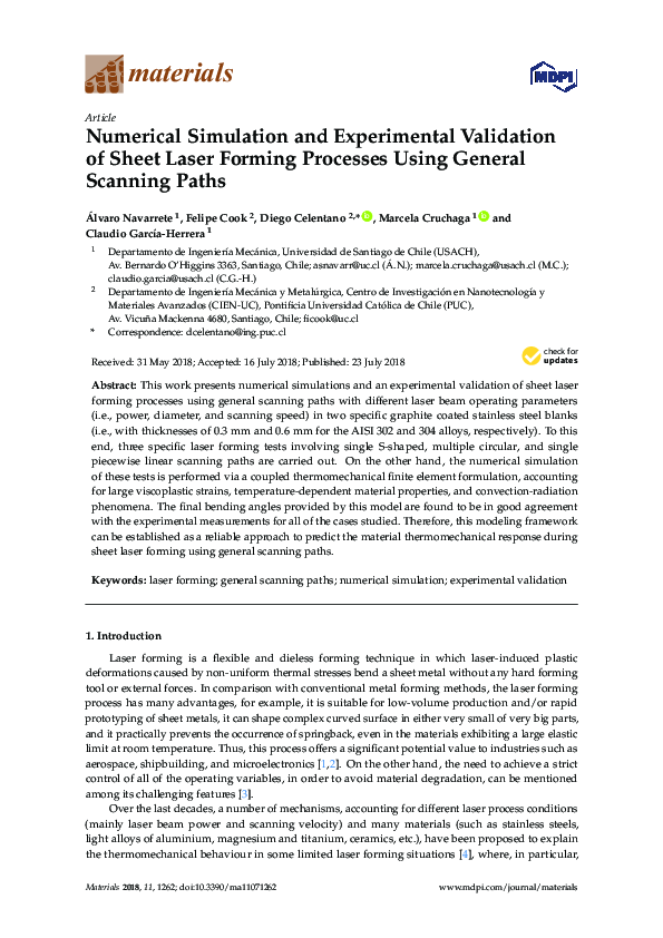 (PDF) Numerical Simulation and Experimental Validation of Sheet Laser ...