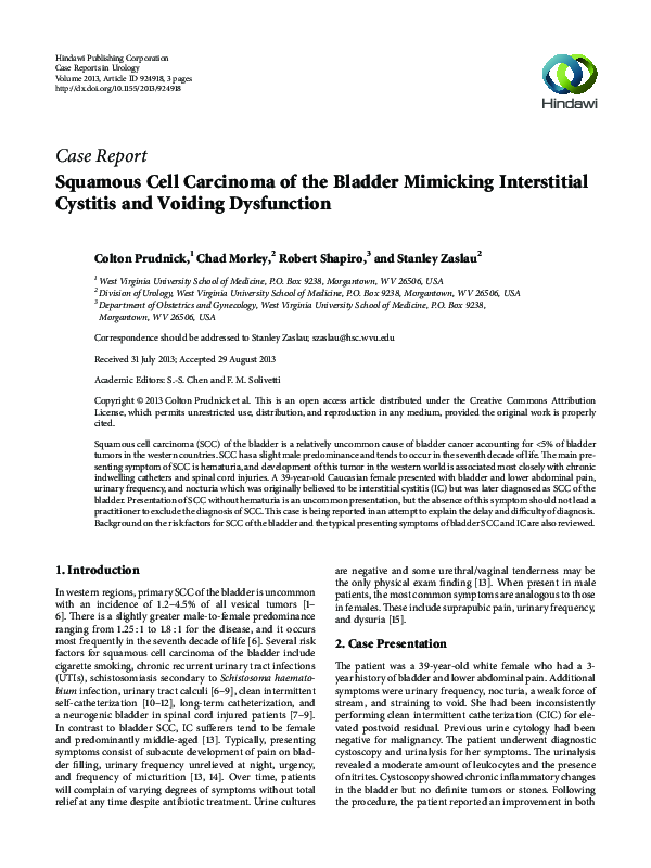(PDF) Squamous Cell Carcinoma of the Bladder Mimicking Interstitial ...