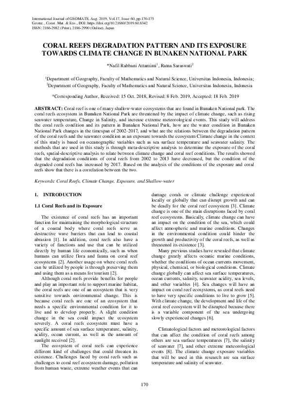 (PDF) Coral Reefs Degradation Pattern and Its Exposure Towards Climate ...
