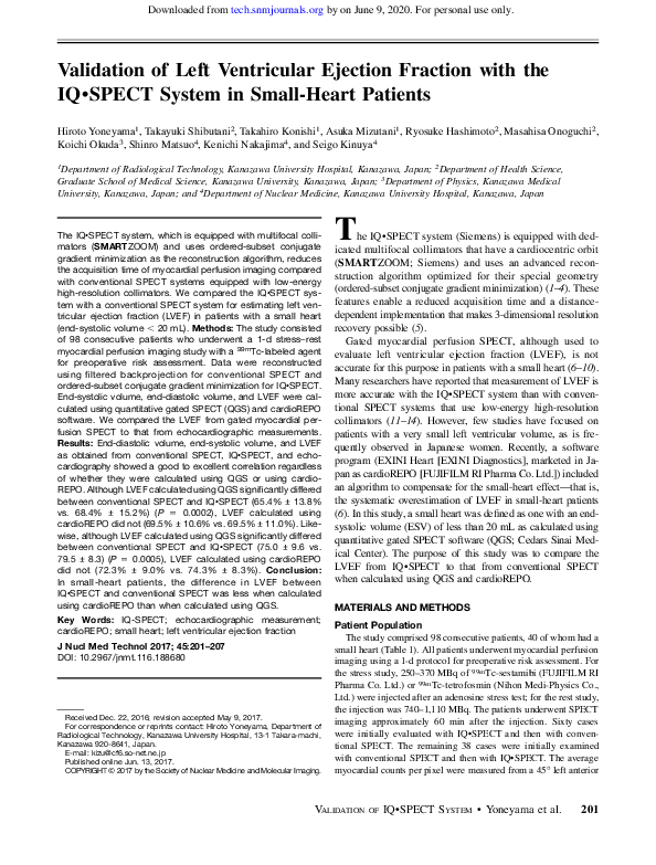 (PDF) Validation of the left ventricular ejection fraction with IQ ...