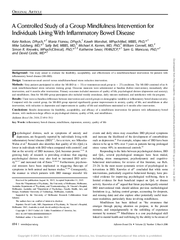 (PDF) A Controlled Study of a Group Mindfulness Intervention for ...