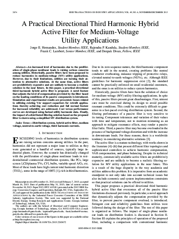 (PDF) A Practical Directional Third Harmonic Hybrid Active Filter for ...