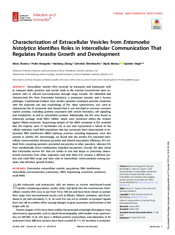 (PDF) Characterization of Extracellular Vesicles from Entamoeba ...
