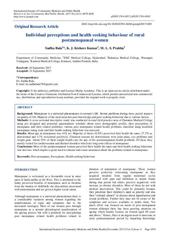 (PDF) Individual perceptions and health seeking behaviour of rural ...