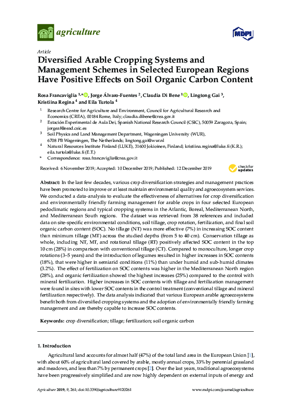 (PDF) Diversified Arable Cropping Systems and Management Schemes in ...