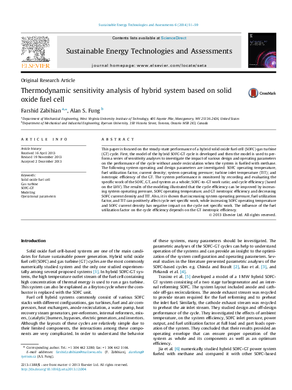 (PDF) Thermodynamic sensitivity analysis of hybrid system based on ...