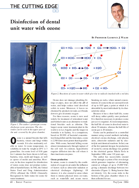 (PDF) Disinfection of dental unit water with ozone Laurence Walsh