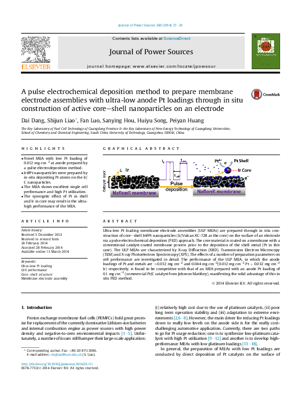 (PDF) A pulse electrochemical deposition method to prepare membrane ...