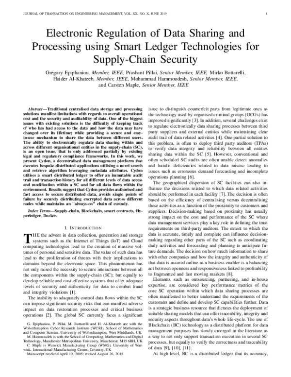 (PDF) Electronic Regulation of Data Sharing and Processing Using Smart ...