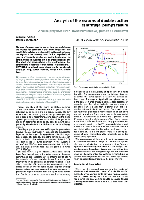 (PDF) Analysis of the reasons of double suction centrifugal pump’s failure