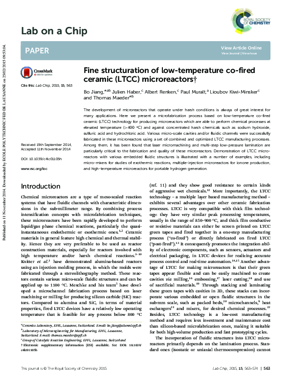 (PDF) Fine structuration of low-temperature co-fired ceramic (LTCC ...