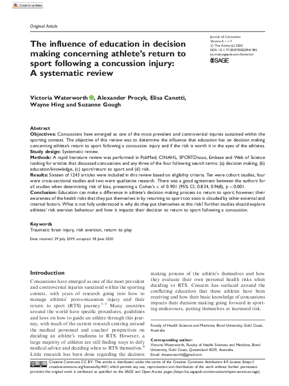 (PDF) The influence of education in decision making concerning athlete ...