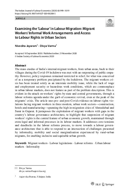 (PDF) Examining the ‘Labour’ in Labour Migration: Migrant Workers ...
