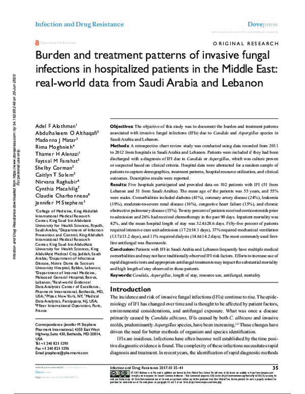 (PDF) Burden and treatment patterns of invasive fungal infections in ...