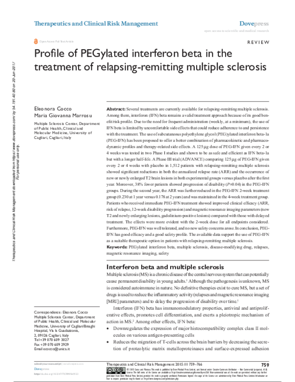 (PDF) Profile of PEGylated interferon beta in the treatment of ...