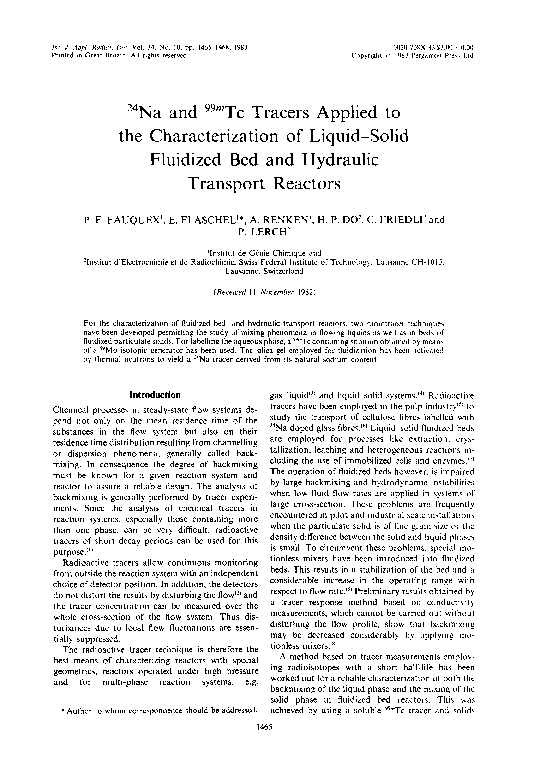 (PDF) 24Na and 99mTc tracers applied to the characterization of liquid ...