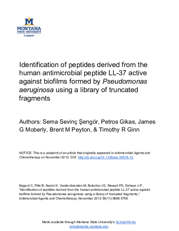 (PDF) Identification of Peptides Derived from the Human Antimicrobial ...