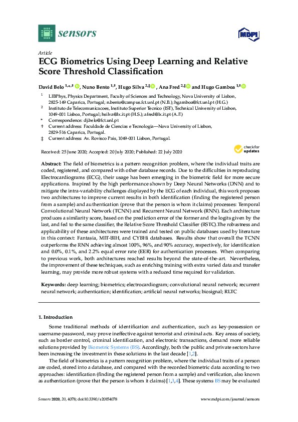 (PDF) ECG Biometrics Using Deep Learning and Relative Score Threshold ...
