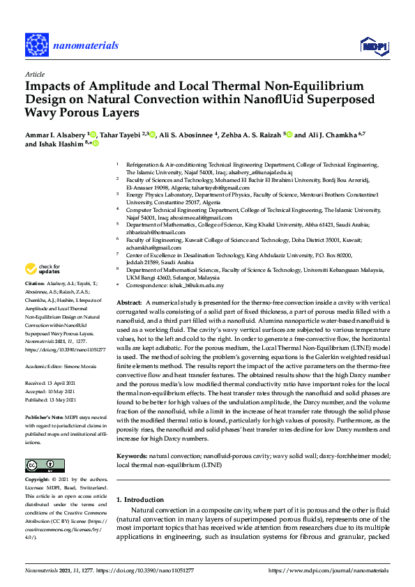 (PDF) Impacts of Amplitude and Local Thermal Non-Equilibrium Design on ...