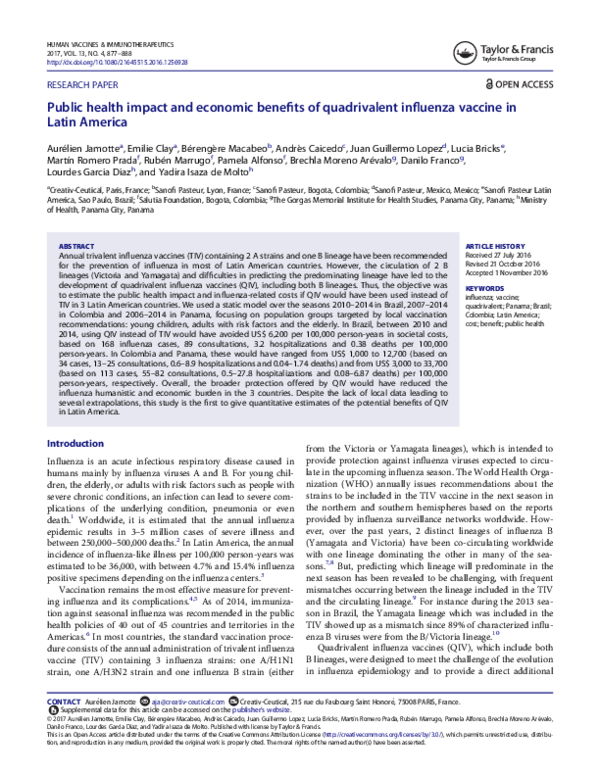 (PDF) Public health impact and economic benefits of quadrivalent ...