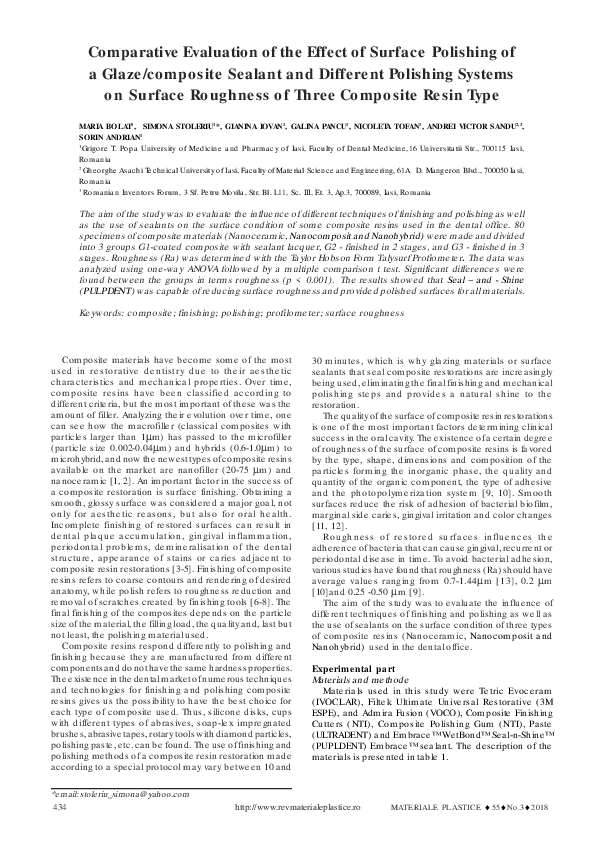 (PDF) Comparative Evaluation of the Effect of Surface Polishing of a ...