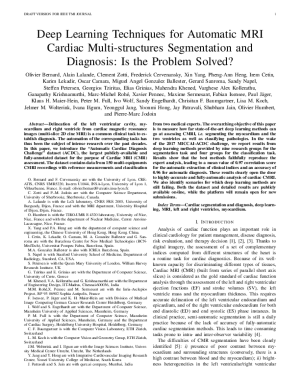 (PDF) Deep Learning Techniques for Automatic MRI Cardiac Multi ...
