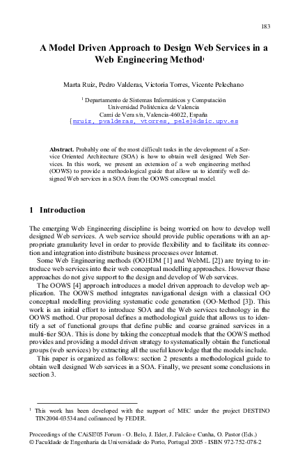(PDF) A Model Driven Approach to Design Web Services in a Web ...