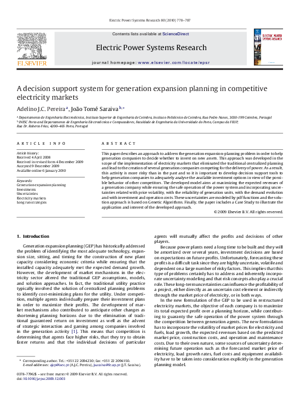 (PDF) A decision support system for generation expansion planning in ...