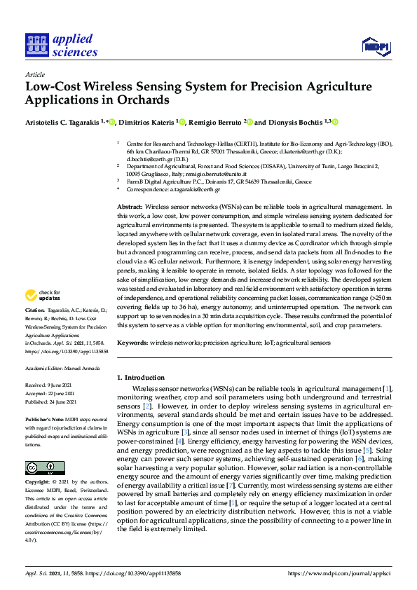 (PDF) Low-Cost Wireless Sensing System for Precision Agriculture ...