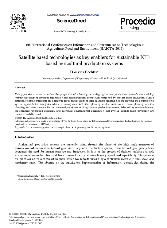 (PDF) Satellite based Technologies as Key Enablers for Sustainable Ict ...