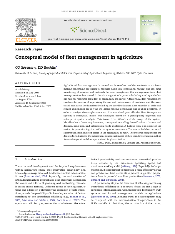 (PDF) Conceptual model of fleet management in agriculture Dionysis