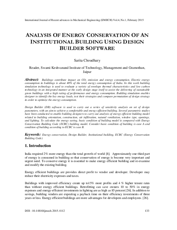 (PDF) Analysis of Energy Conservation of an Institutional Building ...