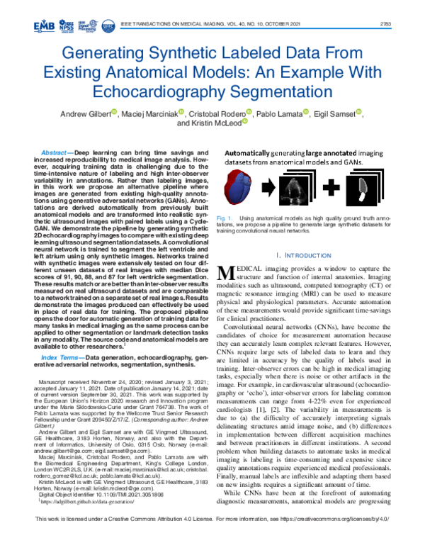 (PDF) Generating Synthetic Labeled Data From Existing Anatomical Models ...