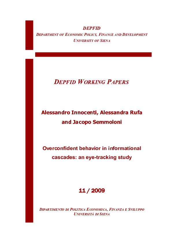 (PDF) Overconfident behavior in informational cascades: An eye-tracking ...