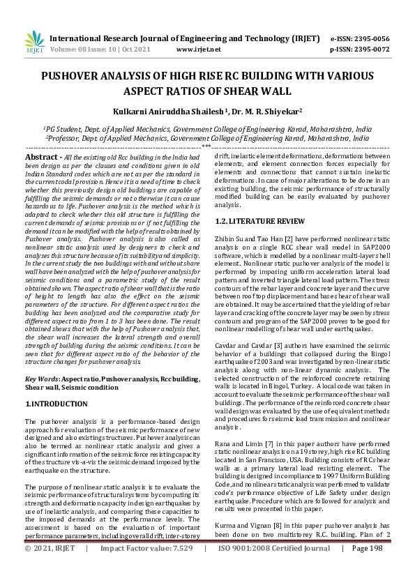 (PDF) IRJET- PUSHOVER ANALYSIS OF HIGH RISE RC BUILDING WITH VARIOUS ...