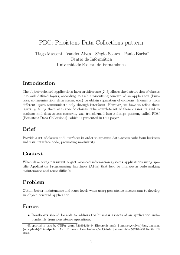 (PDF) PDC: Persistent Data Collections pattern