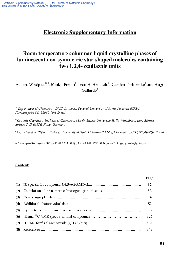 (PDF) Room temperature columnar liquid crystalline phases of ...