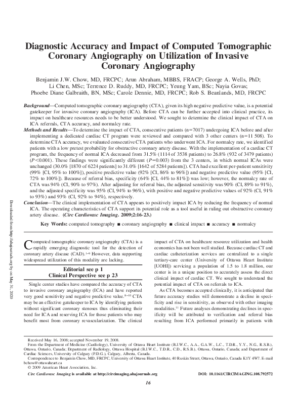 (PDF) 4.15: Diagnostic accuracy and impact of computed tomographic ...