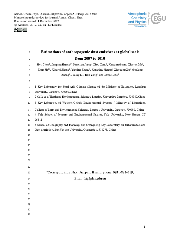 (PDF) Estimations of anthropogenic dust emissions at global scale from ...