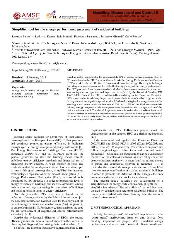 (PDF) Simplified tool for the energy performance assessment of ...